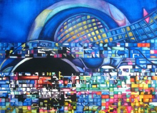 #228
Under A Blue Moon
31"h x 39"w framed size
$2500